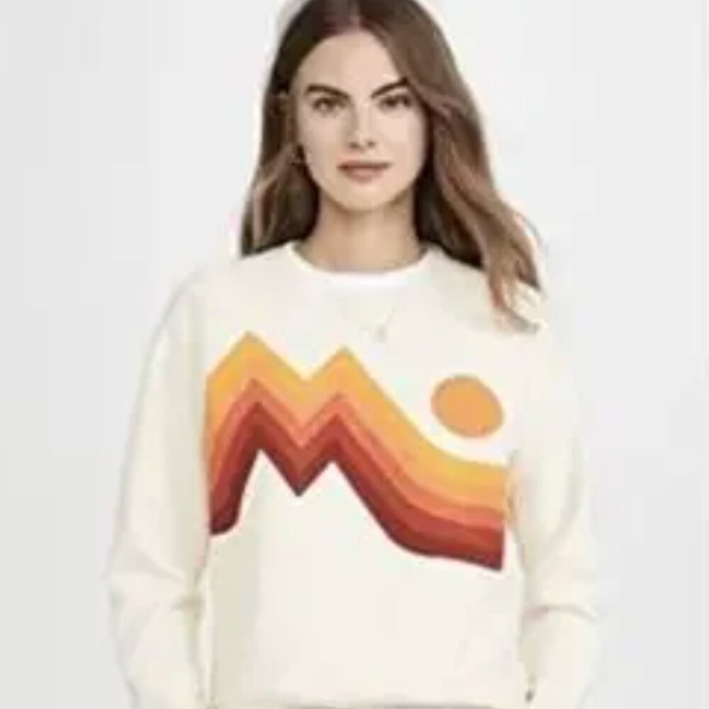 Mother The Square Over Mountain Through Wood Sweatshirt Cream Size M